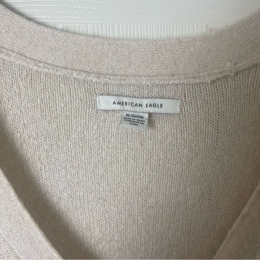 American Eagle Outfitters Cream V-Neck Cardigan - Picture 2 of 5